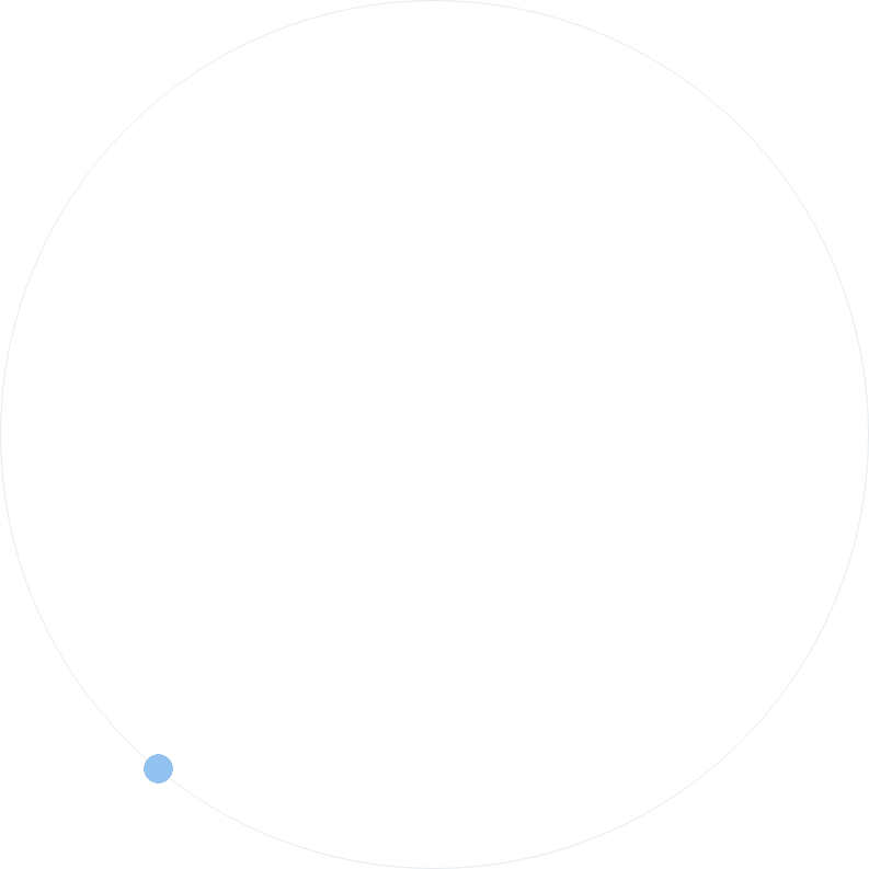 an outlined circle in a blue ball